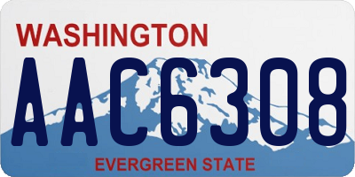 WA license plate AAC6308