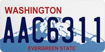 WA license plate AAC6311