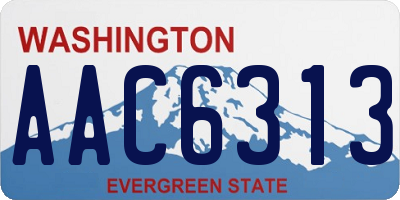 WA license plate AAC6313