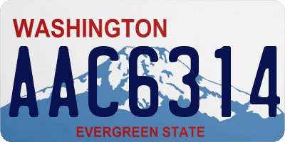 WA license plate AAC6314