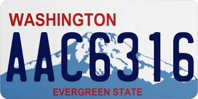 WA license plate AAC6316