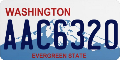 WA license plate AAC6320