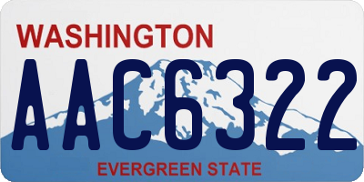 WA license plate AAC6322