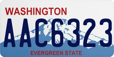 WA license plate AAC6323