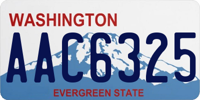 WA license plate AAC6325