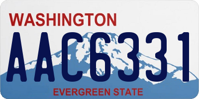 WA license plate AAC6331