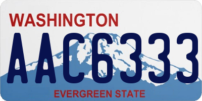 WA license plate AAC6333