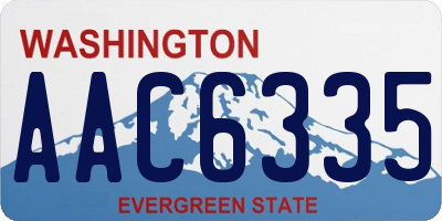 WA license plate AAC6335