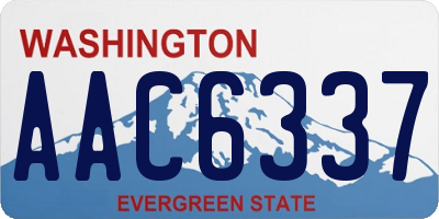 WA license plate AAC6337