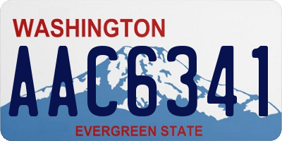 WA license plate AAC6341