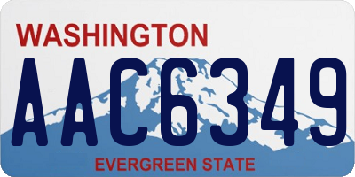 WA license plate AAC6349