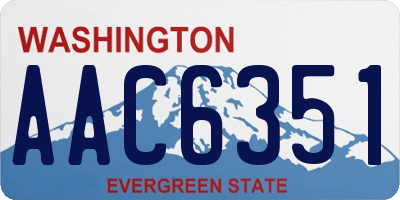WA license plate AAC6351