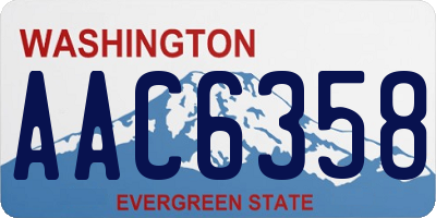 WA license plate AAC6358
