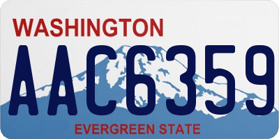 WA license plate AAC6359