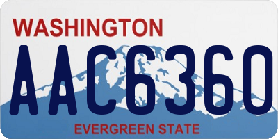 WA license plate AAC6360