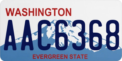WA license plate AAC6368