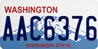 WA license plate AAC6376