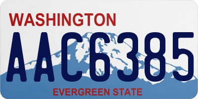 WA license plate AAC6385