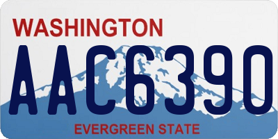 WA license plate AAC6390