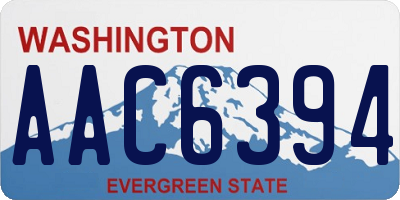 WA license plate AAC6394