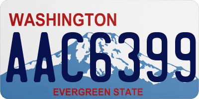 WA license plate AAC6399