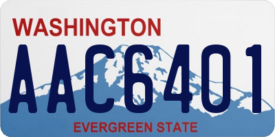 WA license plate AAC6401