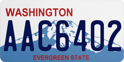 WA license plate AAC6402