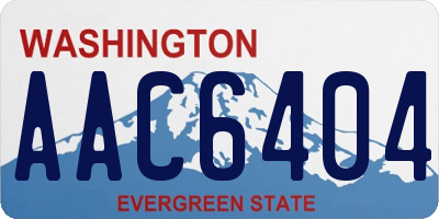 WA license plate AAC6404