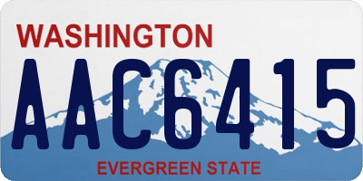 WA license plate AAC6415
