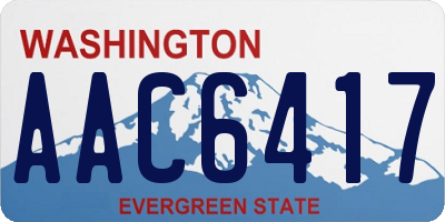WA license plate AAC6417