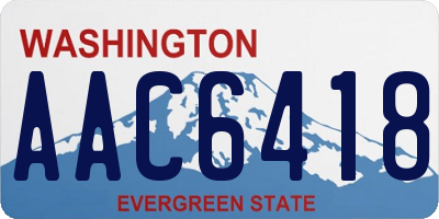 WA license plate AAC6418
