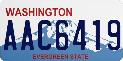 WA license plate AAC6419