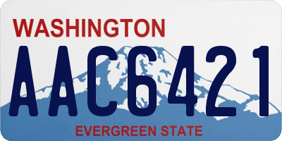 WA license plate AAC6421