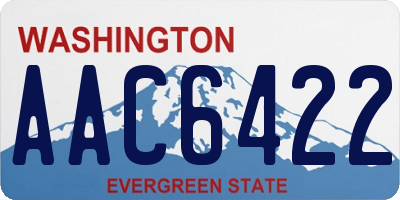 WA license plate AAC6422