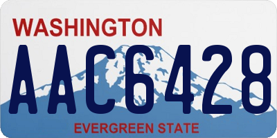 WA license plate AAC6428