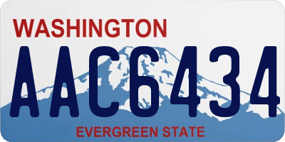WA license plate AAC6434