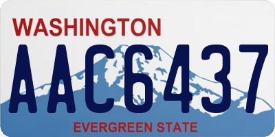 WA license plate AAC6437