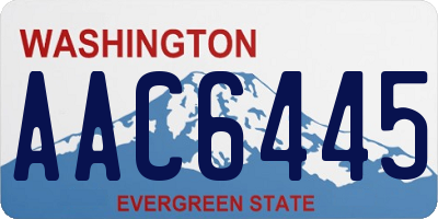 WA license plate AAC6445