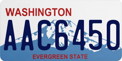 WA license plate AAC6450