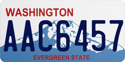 WA license plate AAC6457