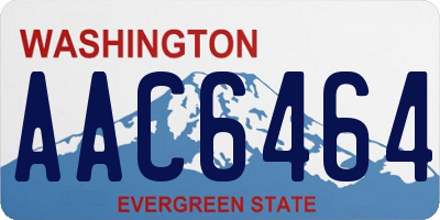 WA license plate AAC6464