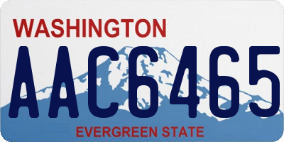 WA license plate AAC6465
