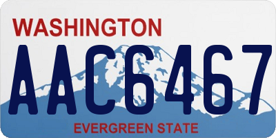 WA license plate AAC6467