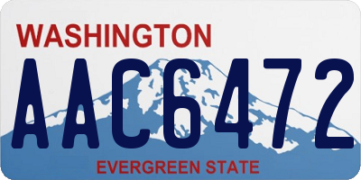 WA license plate AAC6472