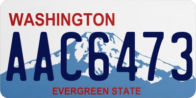 WA license plate AAC6473