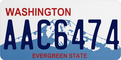 WA license plate AAC6474