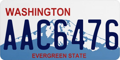 WA license plate AAC6476
