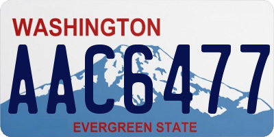 WA license plate AAC6477