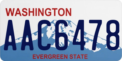 WA license plate AAC6478