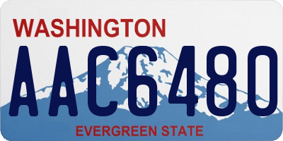 WA license plate AAC6480
